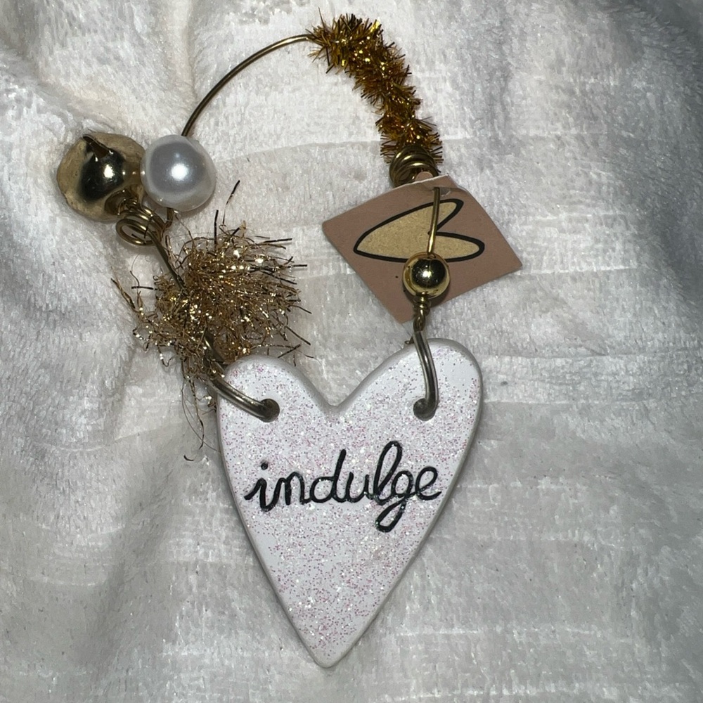 Silvestri White Heart Ornament with Gold Details Sandra Magsamen